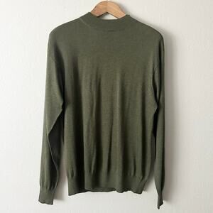 Neiman Marcus Men's Silk Cashmere Sweater - Size XL dark olive green